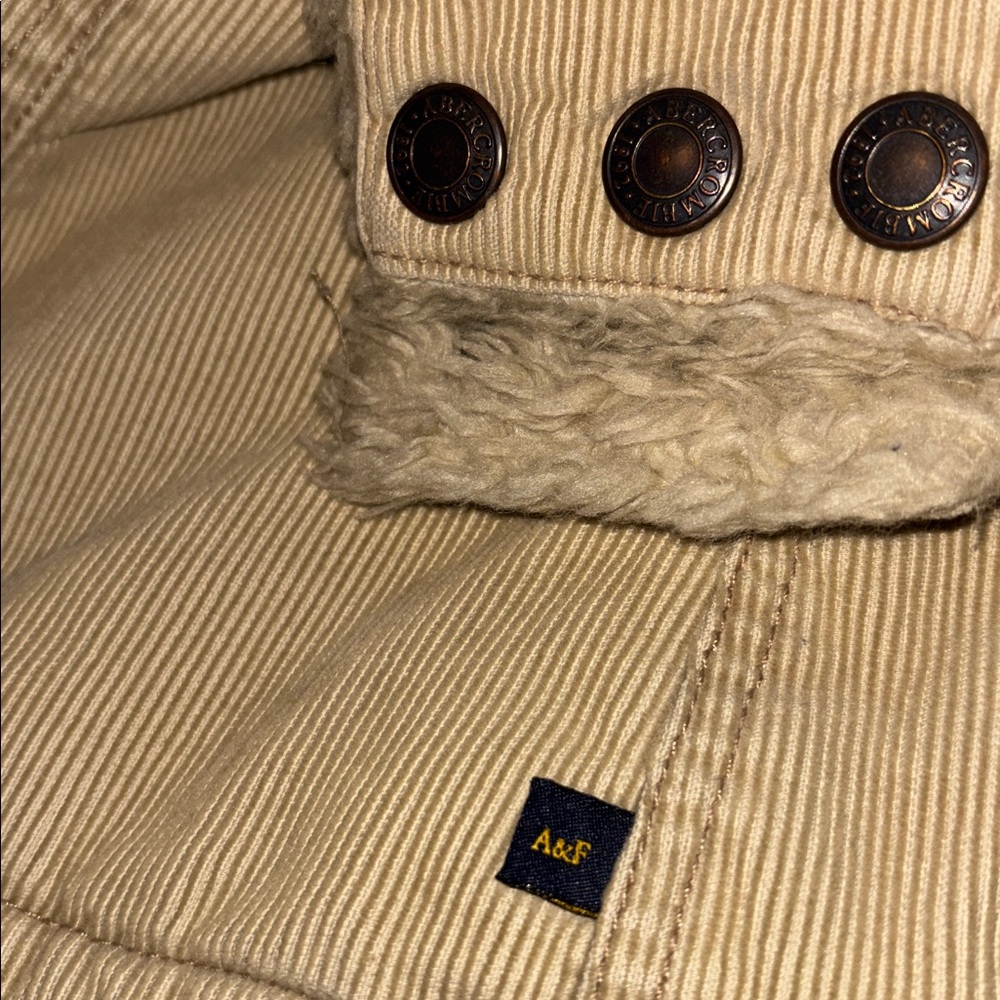 Abercrombie & Fitch Vintage Corduroy Double-Zip Short Trucker Jacket, Size M - Picture 6 of 16